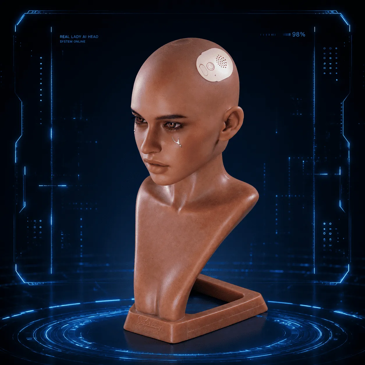 Cabeza desmontable con Inteligencia Artificial, Real Lady