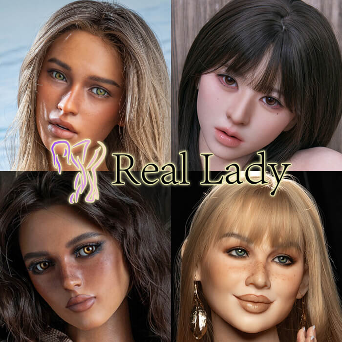 Cabeza desmontable de Silicona para sex doll, Real Lady