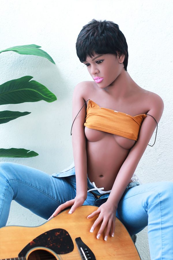 Meg 155cm A-Cup Muñeca Sexual TPE de Jarliet, Africana de Pechos Pequeños - Imagen 6