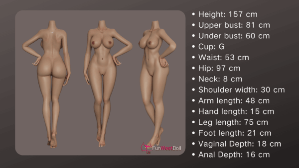 Lily #036S 157cm, G-Cup, FunWestDoll, Silicona - Imagen 31