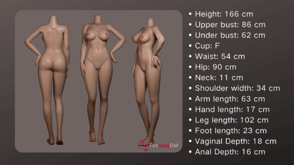 Alexa #045S 166cm, F-Cup, FunWestDoll, Silicona, Rubia Europea - Imagen 30