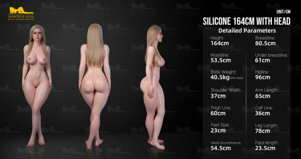 Celine S13 164cm AIO, F-Cup, Silicona, Irontech Doll, Seamless Neck - Imagen 70
