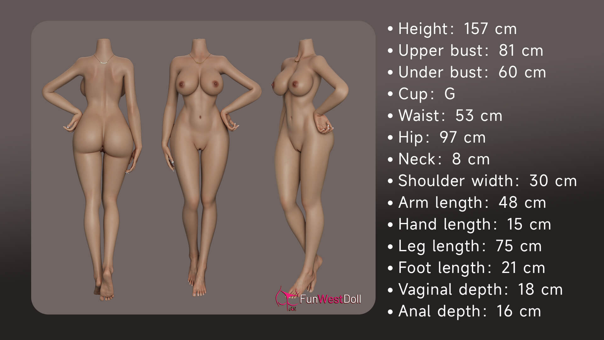 Lyra #054SJ 157cm, G-Cup, FunWestDoll, Silicona - Imagen 42